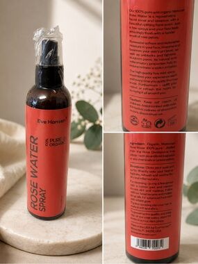 Rosewater Facial Mist in Coral-Red Bottle